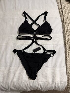Kendall & Kylie Black Strappy Bikini